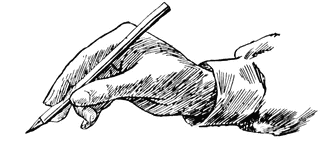 illustration of a hand writing