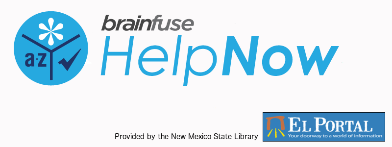 Brain Fuse Help Now - provided by the New Mexico State Library via El Portal