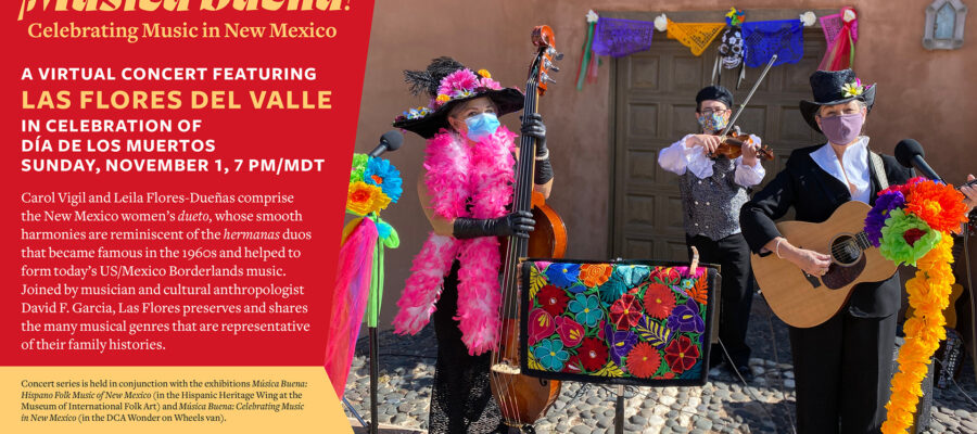 Música Buena: virtual concert with Las Flores del Valle, Sunday, November 1, 7:00pm premiering on the library's Facebook page