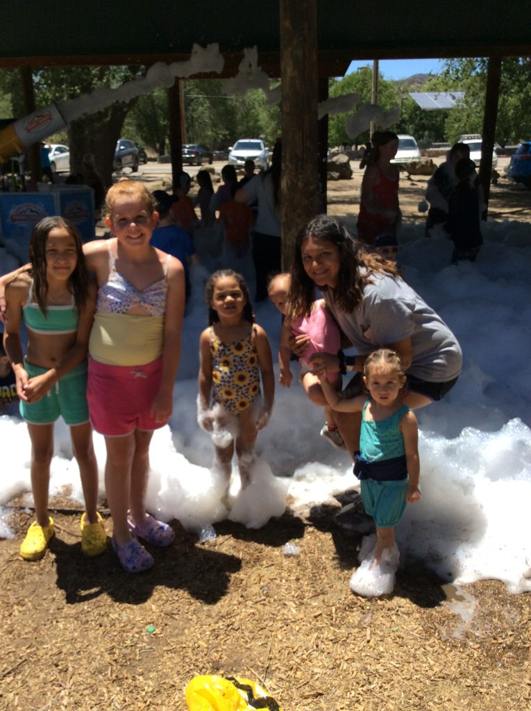 photo of six children and teens at the 2022 foam party
