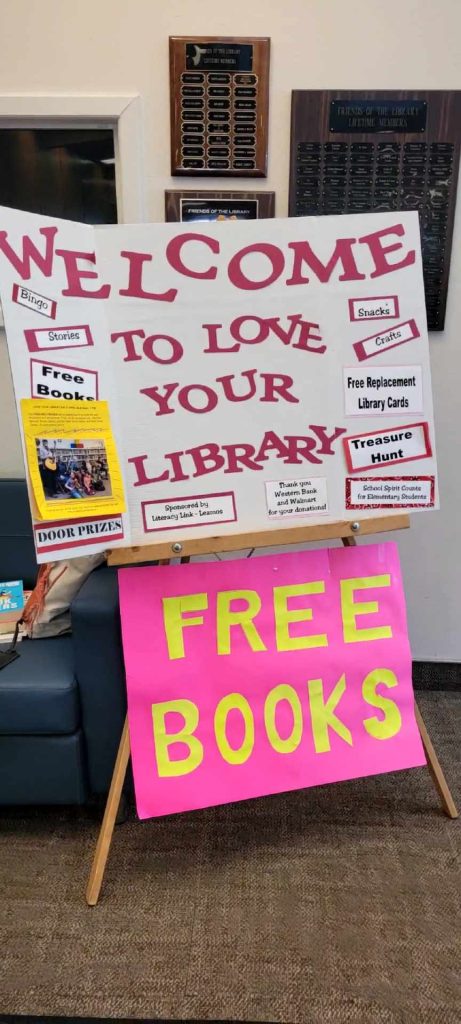 Love Your Library Day sign